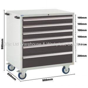 Euroslide Storage Cabinet Mobile 6 Drawers
